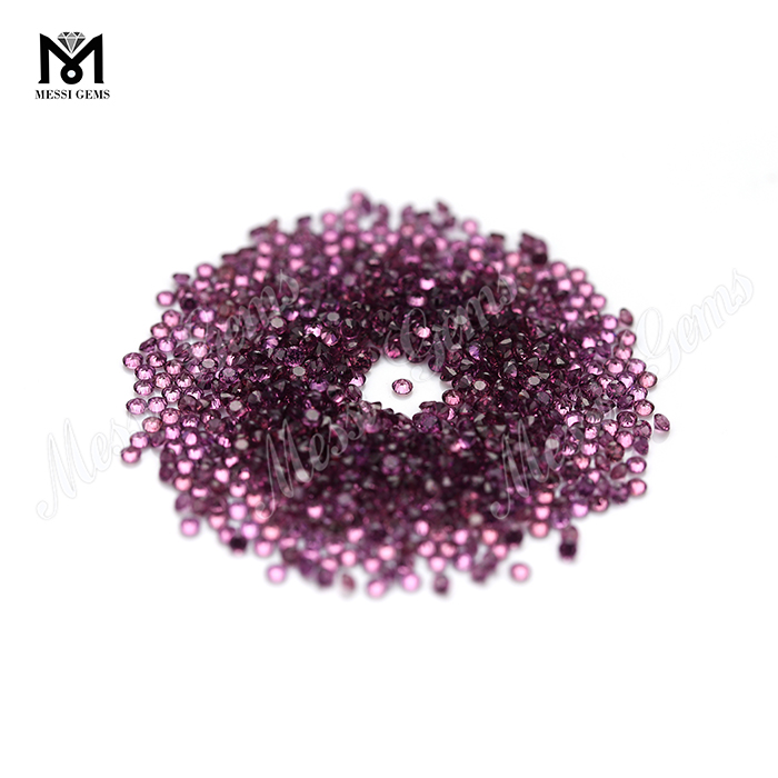 заводская цена 2,0 мм круглой огранки чистые фиолетовые гранатовые камни