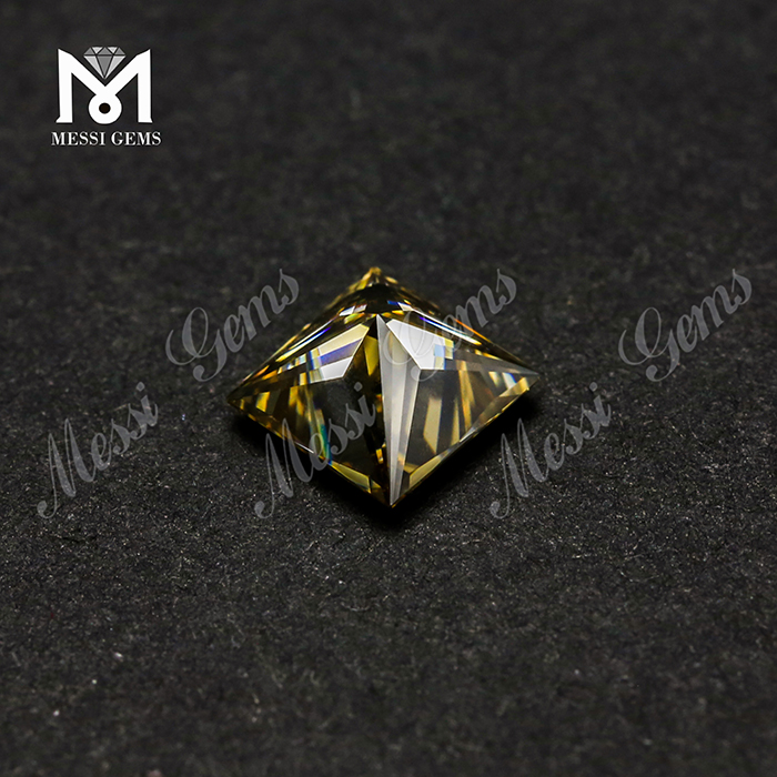 Оптовая цена муассанитовый бриллиант высокого качества принцесса огранки желтый свободный муассанит для кольца