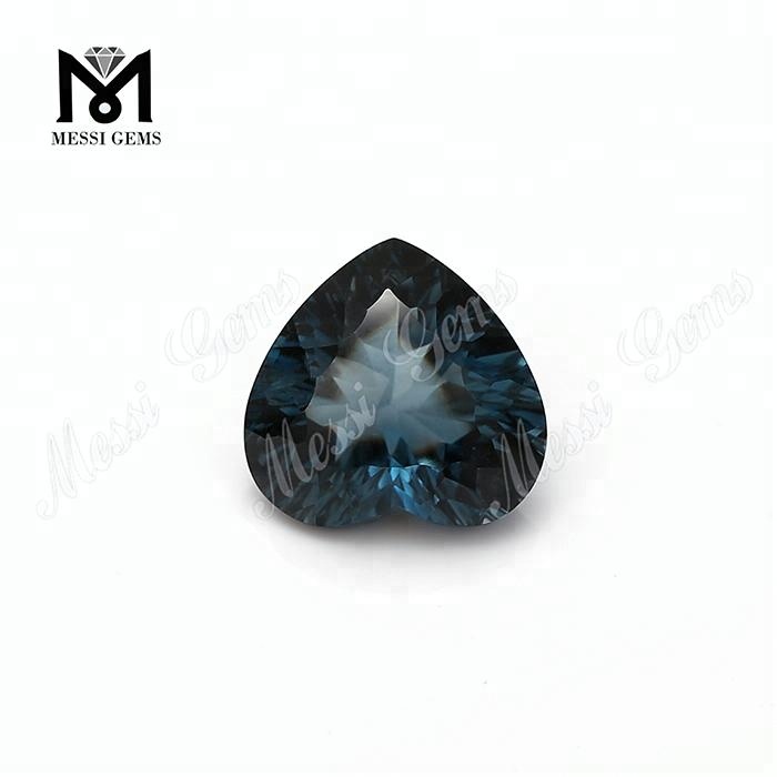 свободные драгоценные камни в форме сердца натуральный лондонский голубой топаз камень