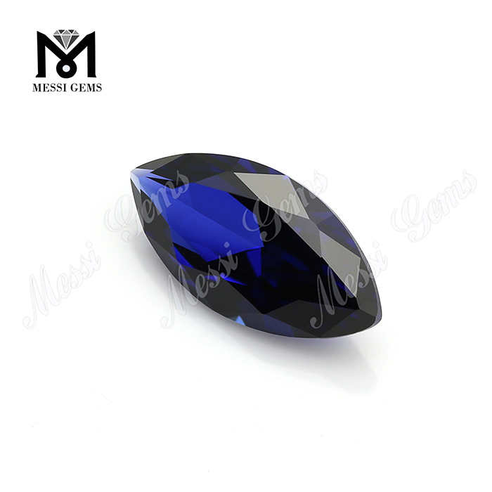 Свободный синий рубиновый драгоценный камень большого размера в форме маркизы 8x16 мм
