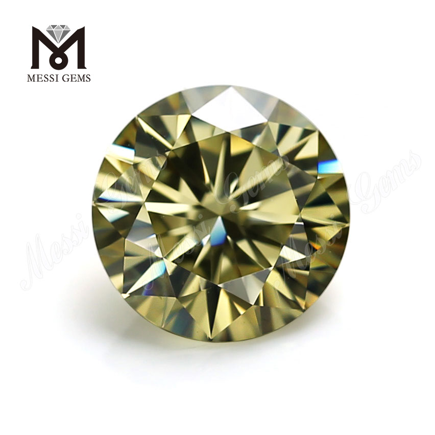 Оптовая синтетический муассанит алмаз бриллиантовой огранки желтый муассанит рыхлый