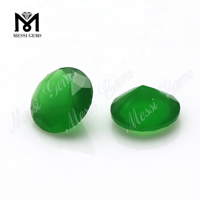 Оптовая машинная резка круглая 7,0 мм изумрудно-зеленая свободная бусина из драгоценных камней для ювелирных изделий