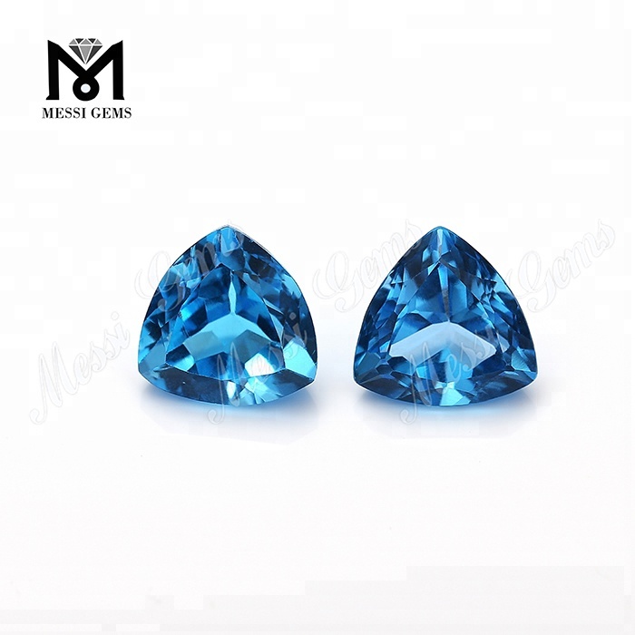 Цена по прейскуранту завода-изготовителя синий кристалл высочайшего качества в форме триллиона натуральный голубой топаз драгоценный камень