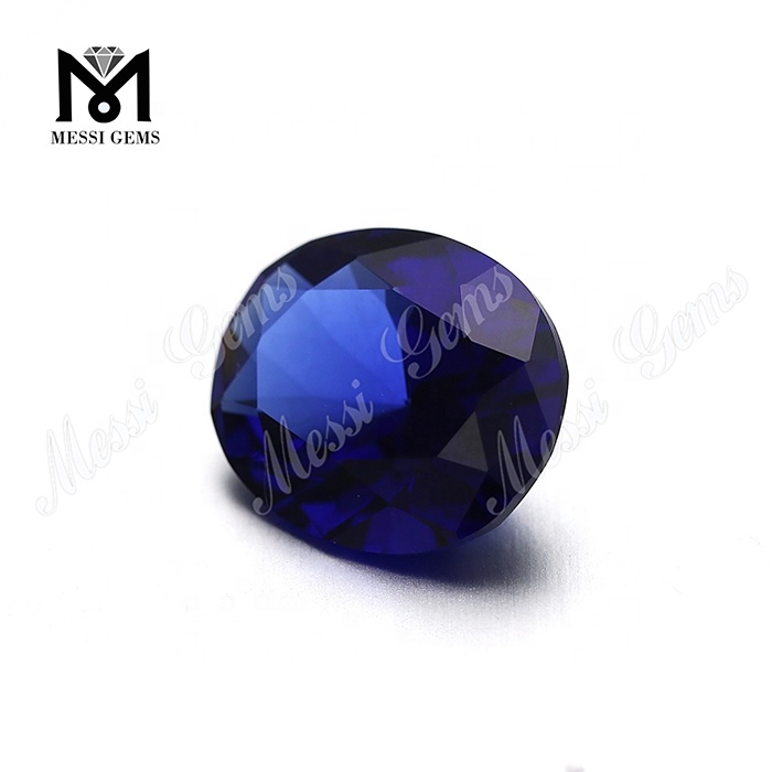 Оптовый 10*12 мм овальный № 30 синий сапфировый цвет наносилал драгоценный камень