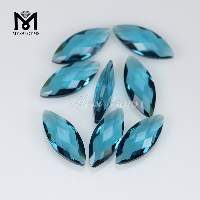 Модные Marquise Double Briolette 8x19mm London Topaz Crystal Glass Stones