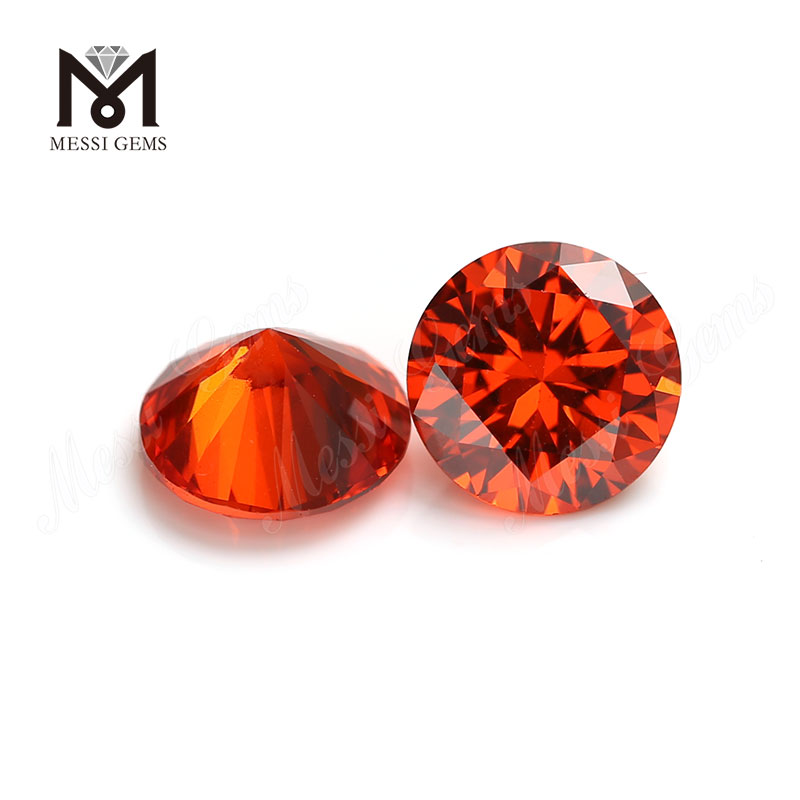 Синтетический 1,75 мм круглый оранжевый драгоценный камень CZ свободный кубический цирконий камень