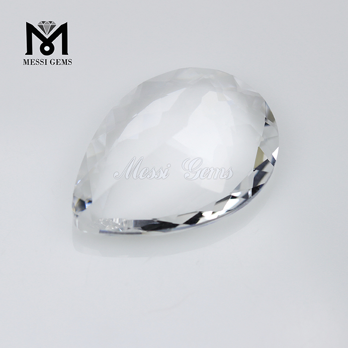 Оптовая грушевидная огранка 18 x 25 мм прозрачные белые стеклянные драгоценные камни