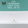 2,58 карата G VS1 Лабораторные бриллианты огранки IDEL круглой огранки CVD