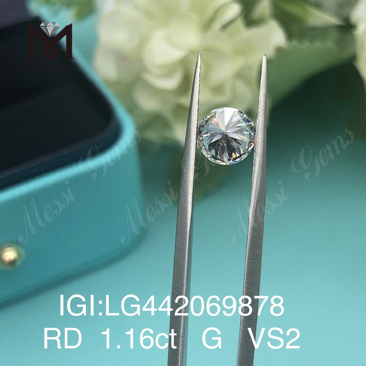1,16 карата G VS2 Круглые бриллианты IDEAL 2EX, выращенные в лаборатории, 1 карат