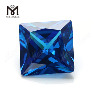 Высокое качество квадратной формы 12*12 мм голубой топаз CZ кубический цирконий камень цена