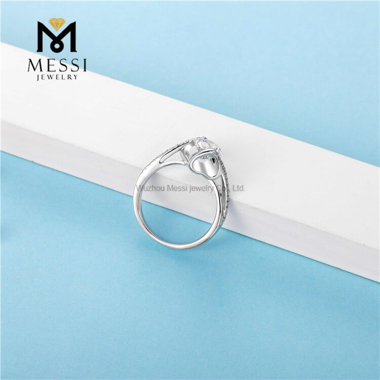 оптовая цена позолоченные серебряные украшения 925 пробы кольцо из муассанита DEF 1 карат