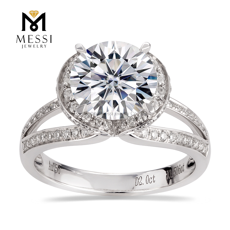 Обручальное кольцо 2ct 14K gold 4 Prong кольца из муассанита для женщин