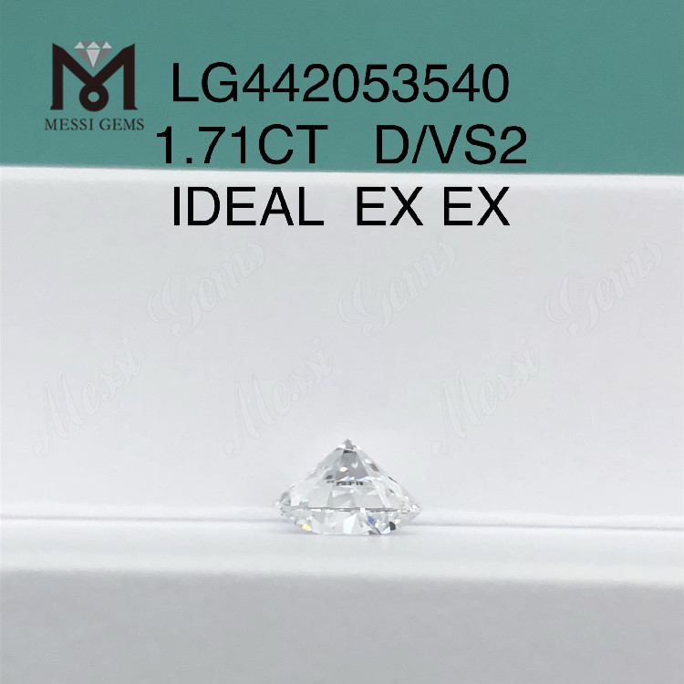 1,71 карат D VS2 IDEAL Китайские бриллианты круглой огранки, выращенные в лаборатории, в продаже