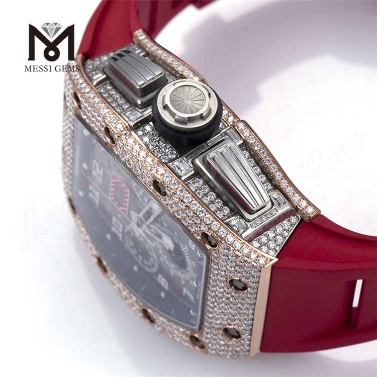 Бренд Hand Set Iced Out Luxury Vvs Moissanite Watch Custom Design