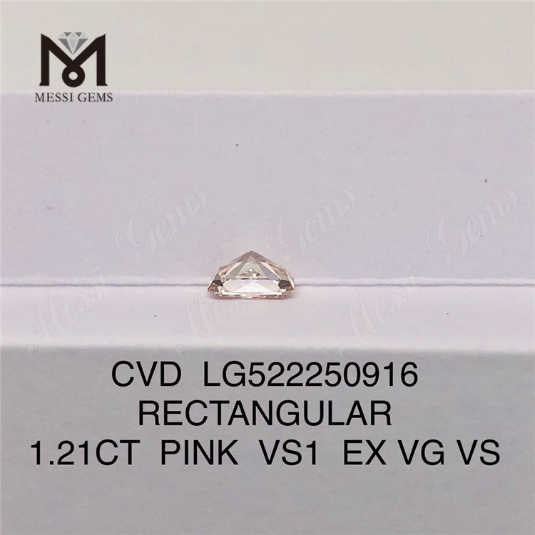 1,21 КАРАТА ПРЯМОУГОЛЬНЫЕ РОЗОВЫЕ VS1 EX VG VS CVD выращенные в лаборатории розовые бриллианты LG522250916
