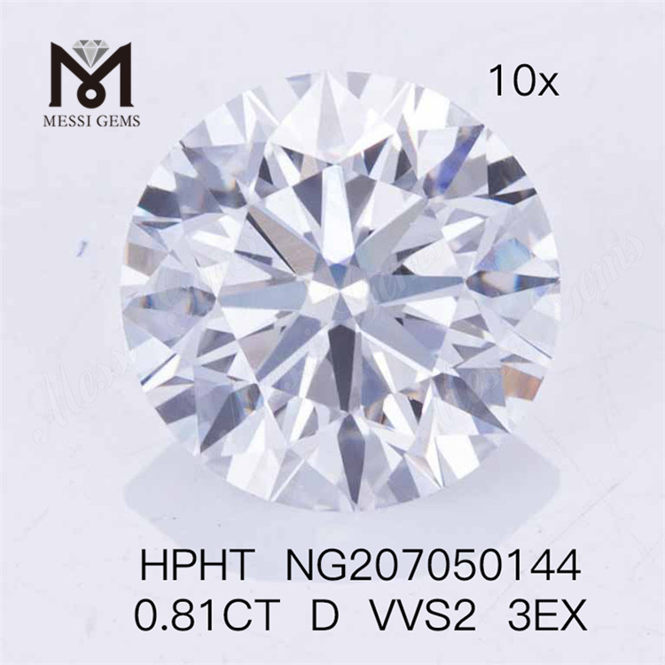 0,81 карат D VVS2 3EX Лабораторный бриллиант HPHT Искусственный бриллиант