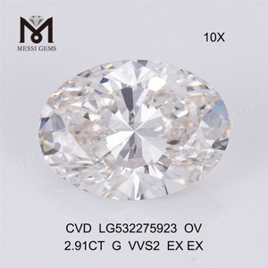 2.91ct G vvs ov лабораторный бриллиант cvd выращенный в лаборатории бриллиант в наличии