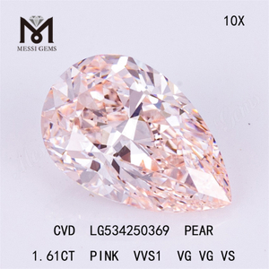 Лабораторный розовый бриллиант PEAR весом 1,61 карата, выращенный в лаборатории, выставлен на продажу