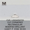 3.04CT ПРЯМОУГОЛЬНАЯ огранка F VVS2 EX EX высококачественные искусственные бриллианты CVD LG534250723 