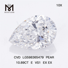 Искусственные бриллианты весом 10,89 карата E VS1 EX EX PEAR CVD LG598365479丨Messigems