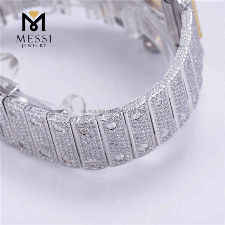 Роскошные часы ручной работы с бриллиантами VVS из муассанита, пропуск для проверки бриллиантов