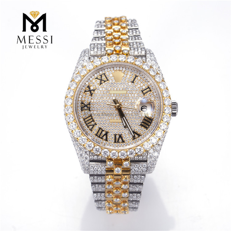 Роскошные мужские часы в стиле хип-хоп с муассанитом и бриллиантами Iced Out VVS Moissanite
