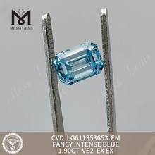 Оптовая продажа бриллиантов, выращенных в лаборатории, VS2 EM FANCY INTENSE BLUE 1,90 карата 丨Messigems CVD LG611353653 