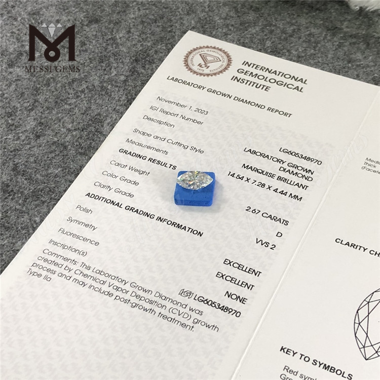 Бриллианты весом 2,67 карата D VVS2, сертифицированные IGI mq Sustainable Luxury丨Messigems LG605348970
