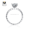 Высококачественное обручальное кольцо из стерлингового серебра 925 пробы с покрытием из белого золота 14 карат DEF из муассанита