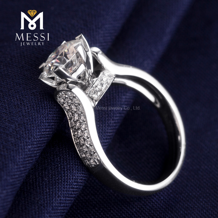 Кольца с бриллиантами из муассанита, набор из шести когтей, ювелирное кольцо из 18-каратного белого золота для мужчин и женщин, обручальное, свадебное