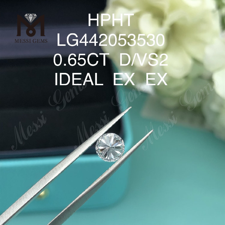 Круглый бриллиант 0,65 карата D VS2, выращенный в лаборатории IDEAL HPHT Бриллиант оптом