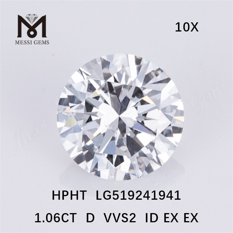 1.06ct VVS Synthetic Diamonds Ronnd Cut HPHT D цветной лабораторный бриллиант в наличии