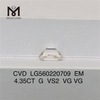 4.35CT G VS2 VG VG лабораторный бриллиант изумрудной огранки CVD в продаже