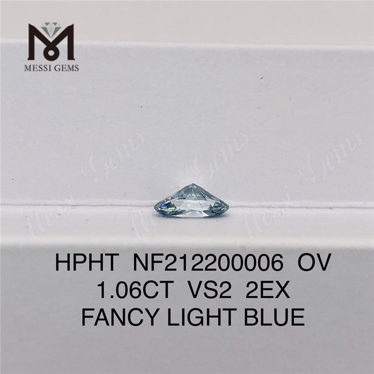 NF212200006 OV 1.06CT VS2 2EX FANCY LIGHT BLUE Синтетические бриллианты HPHT
