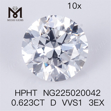 Лабораторный алмаз круглой формы HPHT 0,623 карат D VVS1 3EX Искусственный алмаз