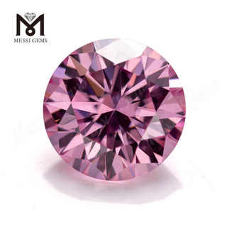 Сертификат GRA Высокое качество 1 карат Оптовая цена розовый муазонит круглой формы драгоценный камень для ювелирных изделий