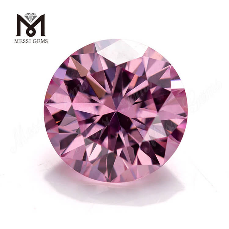 Сертификат GRA Высокое качество 1 карат Оптовая цена розовый муазонит круглой формы драгоценный камень для ювелирных изделий