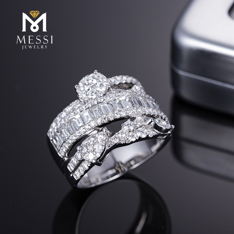 18-каратное золотое кольцо ювелирные изделия с натуральным бриллиантом кольца для свадебной помолвки