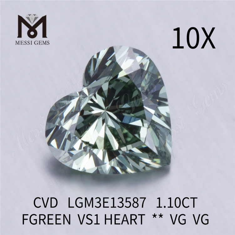 1,10 карат FGREEN VS1 HEART VG VG производитель выращенных в лаборатории бриллиантов CVD LGM3E13587