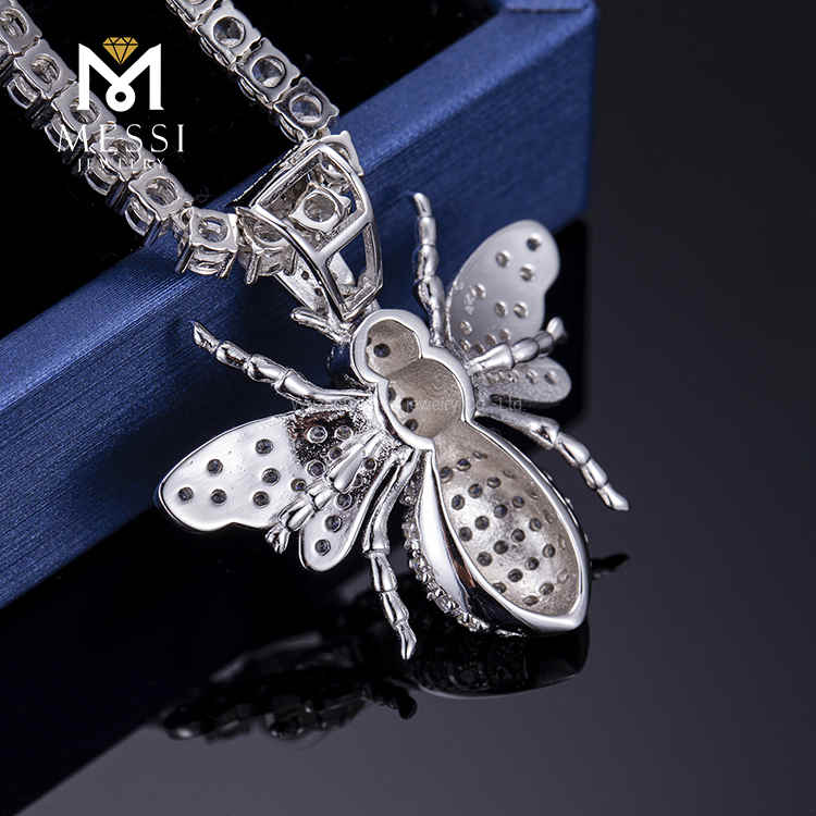 серебряное ожерелье унисекс в стиле хип-хоп на заказ, ожерелье с пчелой и насекомым