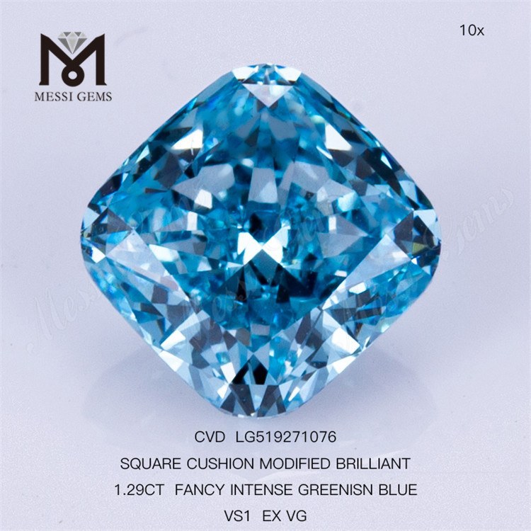 1.29CT FANCY INTENSE GREENISN BLUE VS1 EX VG лабораторный бриллиант CVD LG519271076 