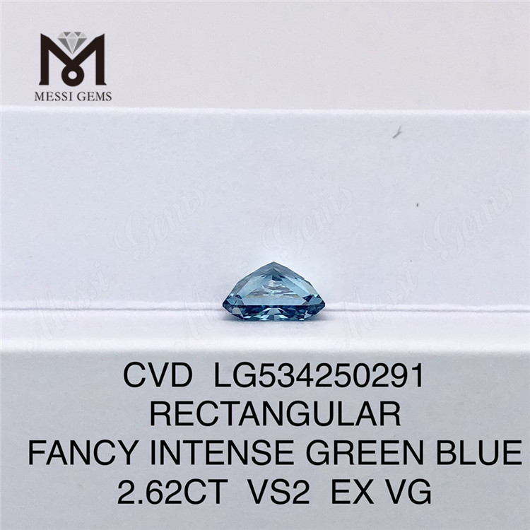 2.62CT VS ПРЯМОУГОЛЬНЫЕ искусственные бриллианты Blue CVD Diamonds заводская цена LG534250291