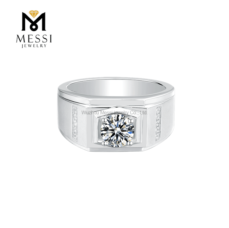Качество 925 пробы серебряные ювелирные изделия мужские кольца Муассанит драгоценный камень кольцо