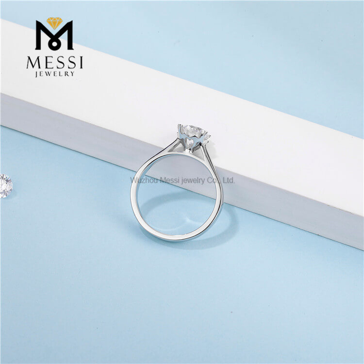 Кольцо с пасьянсом из муассанита 1 карат для обручального кольца, ювелирные изделия из стерлингового серебра 925 пробы