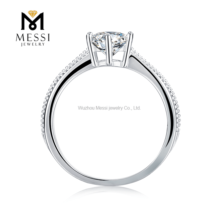 Оптовая цена Модные серебряные украшения 1ct Moissanite 925 Sterling Silver Ring