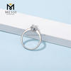 Подгонянное обручальное кольцо муассанита ювелирных изделий стерлингового серебра 925 пробы покрынное золотом