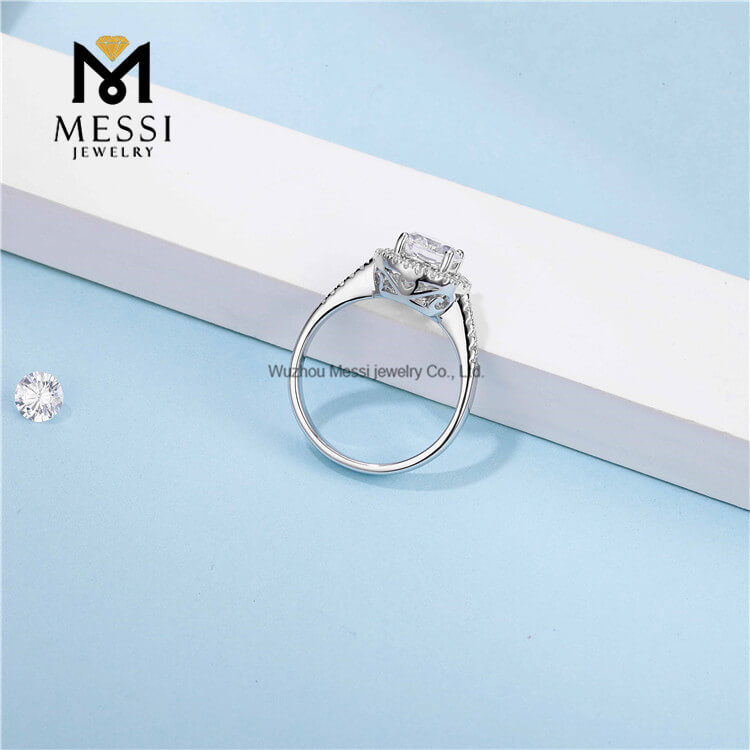 Модное дизайнерское позолоченное кольцо из стерлингового серебра 925 пробы с муассанитом и бриллиантом, женское кольцо