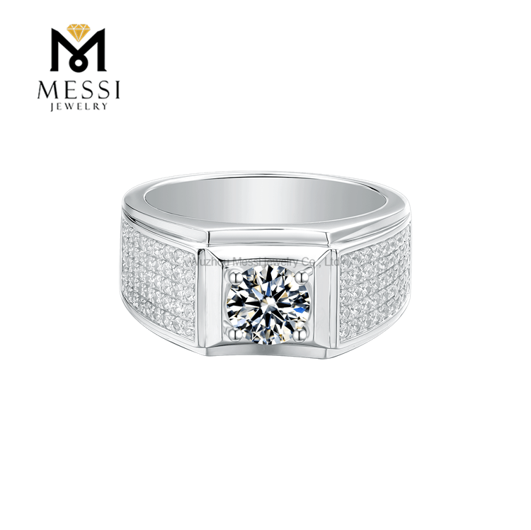 Мужское кольцо из стерлингового серебра 925 пробы в серебре Кольца из муассанита лучшего качества для мужчин