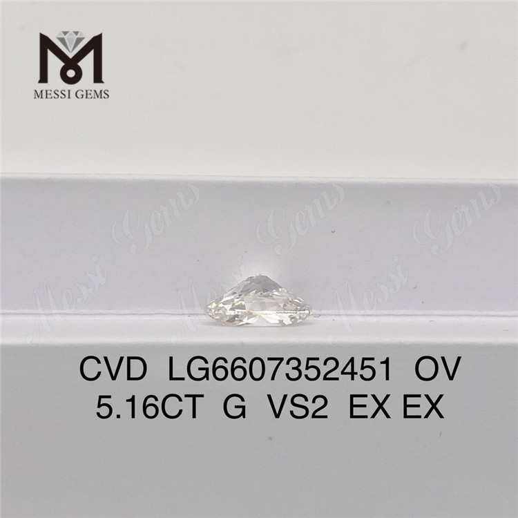 5.16CT G VS2 OV Лучшие бриллианты IGI, выращенные в лаборатории CVD, для оптовой продажи LG6607352451丨Messigems