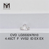 4,45 карата F VVS2 ID EX EX Доступный крупный бриллиант CVD оптом